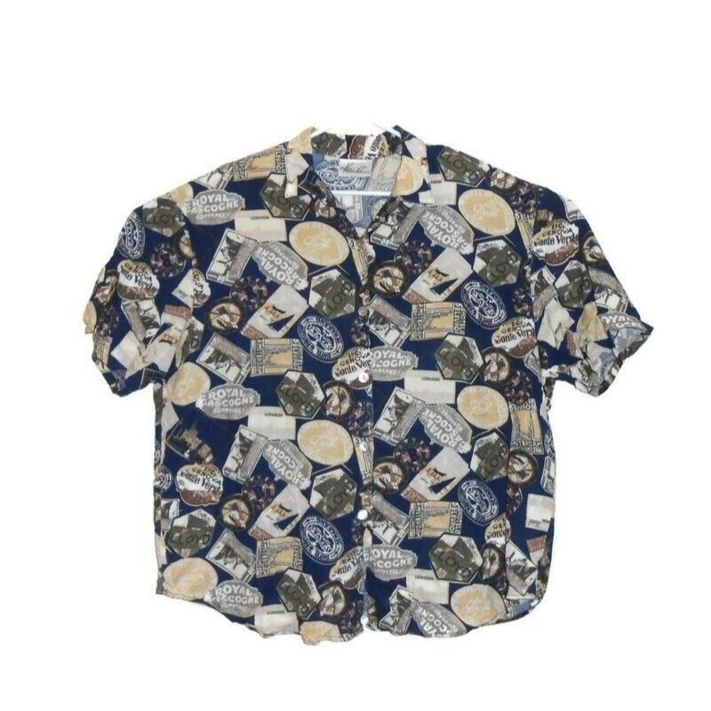 Kathie Lee Woman's 2XL? Blouse Hawaiian‎ Style London Short Sleeve Single Stitch